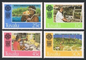 Tuvalu 212-215,MNH. World Communication Year WCY-1983.Conch Shell Trumpet,Radio,