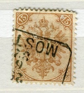 BOSNIA; 1880s classic Eagle Arms issue used 15k. value fine POSTMARK