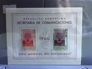 Argentina World Refugee Year 1960 mint never hinged stamps sheet  R27002