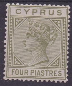 CYPRUS 1892 QV 4PI WMK CROWN CA DIE II 