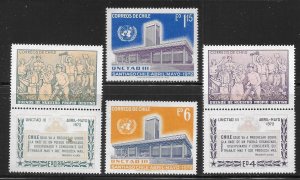 Chile 418-421 1972 UNCTAD Conference set MNH