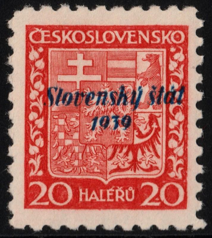 ✔️ SLOVAKIA 1939 - SLOVENSKY STAT OVERPRINT - SC.4 MNH OG [SK004]