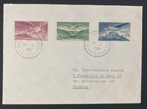 1971 Dublin Ireland Cover To Frankfurt Germany Airmail Stamps