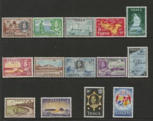 Tonga 1953 QEII Definitive set complete SG101-114 unmounted mint