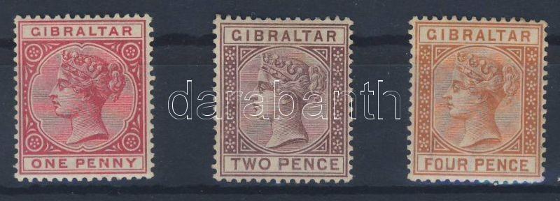 Gibraltar stamp Mi 9a, 10, 12 Hinged 1886  WS103765