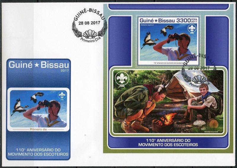 GUINEA BISSAU 2017 110th ANNNIVERSARY OF THE SCOUT MOVEMENT S/S  FIRST DAY COVER