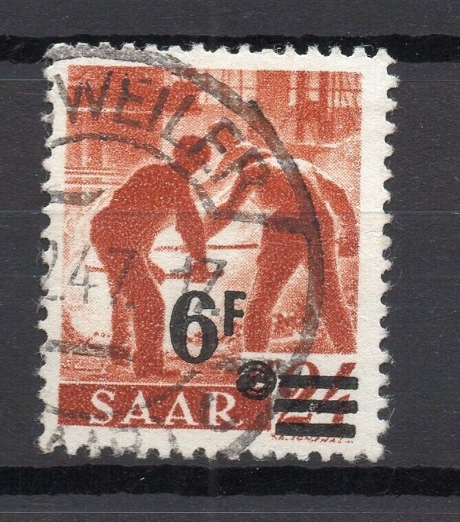 SAAR; (Saargebiet) 1947 Nov French Occ. surcharge issue used 6Fr