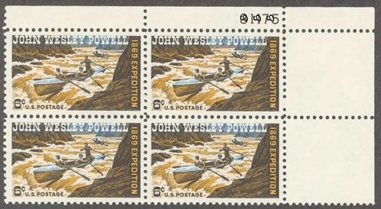 US Stamp #1374 MNH - John W. Powell - Plate Block of 4