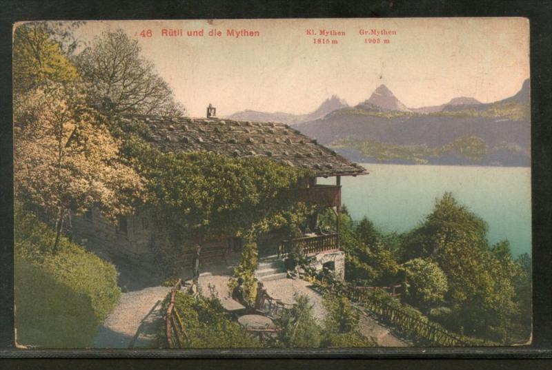 Switzerland 1909 Rütli and the myths Mountain Lake Used View Post Card # 145...