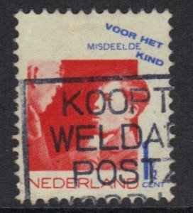 Netherlands  #B50  used  1931    child welfare 1 1/2c