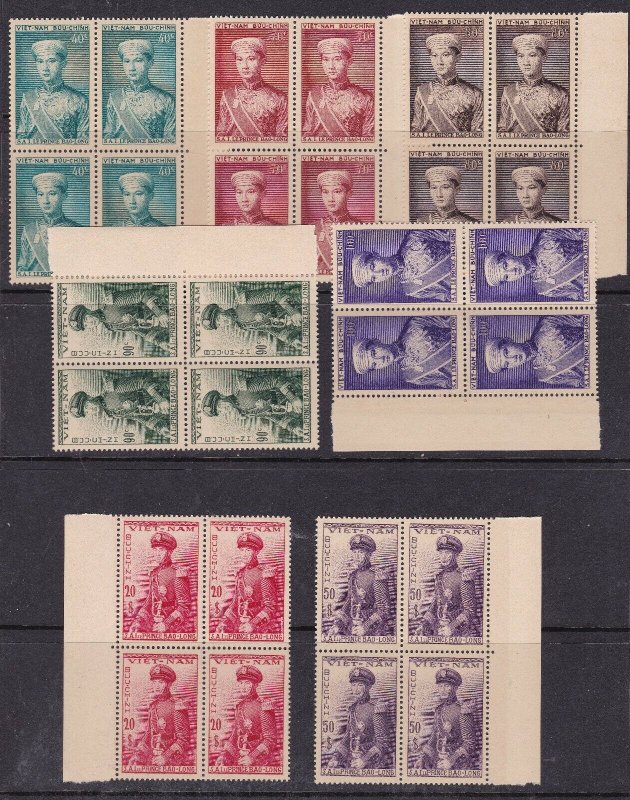 SOUTH VIETNAM^^^ 1954  sc# 20-26  x4   MNH  sets ( BLOCKS ) $100+. @cam1860viet8