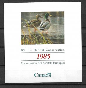 1985 Canada FWH1 Wildlife Conservation Booklet MNH