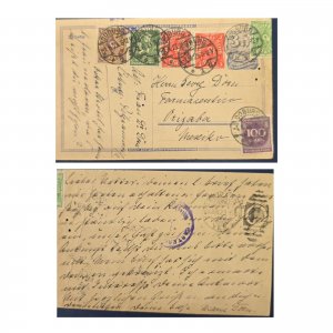 KV) 1923 GERMANY, FROM HAMBURG TO ORIZABA MEXICO, POSTCARD, WITH SILENT CANC