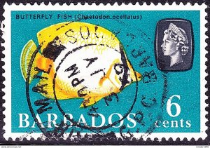 BARBADOS 1967 QEII 6c Multicoloured SG347 Used
