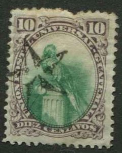 Guatemala SC# 24 Quetzal 10c used  short pert SCV $4.50