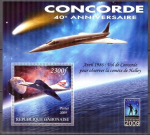 Gabon 2009 Aviation Concorde S/S MNH