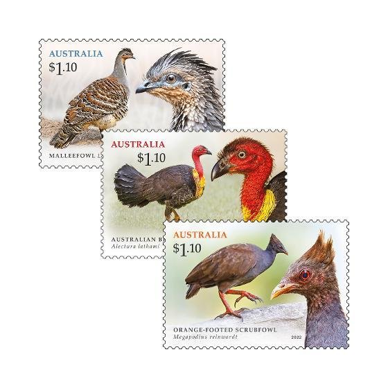 Stamps of Australia ( pre order ) 2022 - Set of Megapodes of Australia Gummed St