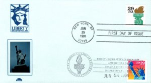 #2599 Statue of Liberty Dual Dome FDC