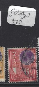 MALTA (PP0710B) KGV  POSTAGE 6 D      SG 165      VFU