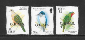 BIRDS - NIUE #O23-25 MH