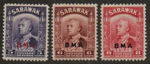 Sarawak 139-141 Mint hinged