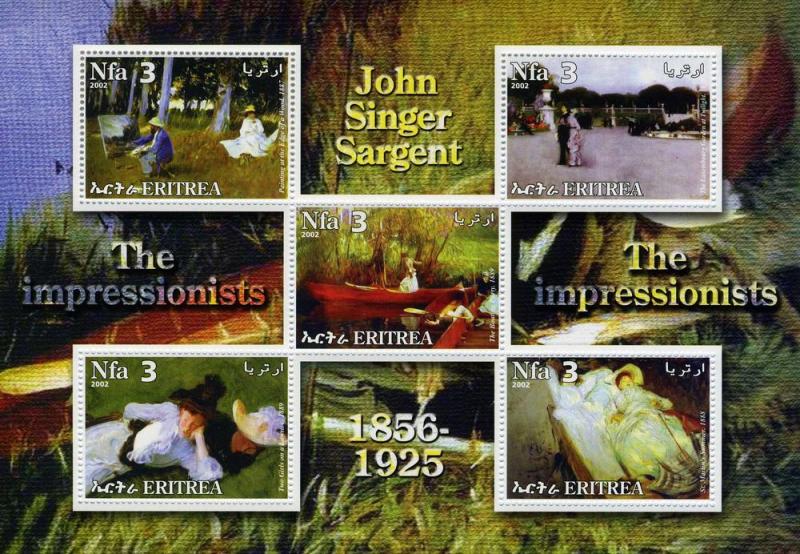 Eritrea 2002 John Singer Sargent Sheet Perforated mnh.vf