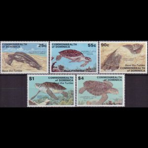 DOMINICA 1993 - Scott# 1548/54 Turtles 25c-$4 NH