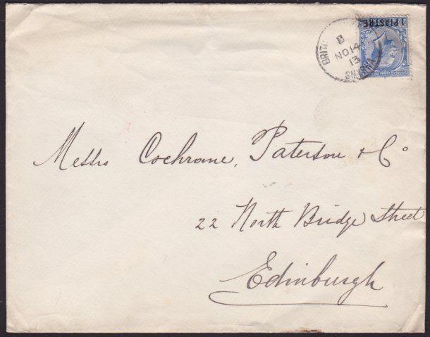 BR LEVANT 1913 cover GB 2½d BR PO SMYRNA cds................................7676