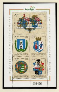 Hungary Sc 3562 1997  Coats of Arms stamp sheet mint NH