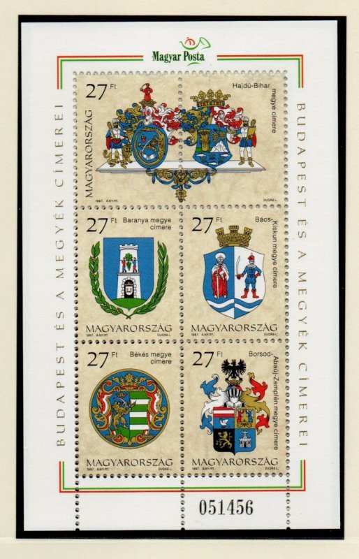 Hungary Sc 3562 1997  Coats of Arms stamp sheet mint NH