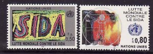 United Nations Geneva-Sc#184-5- id8-unused NH set-Fight Aids-1990-