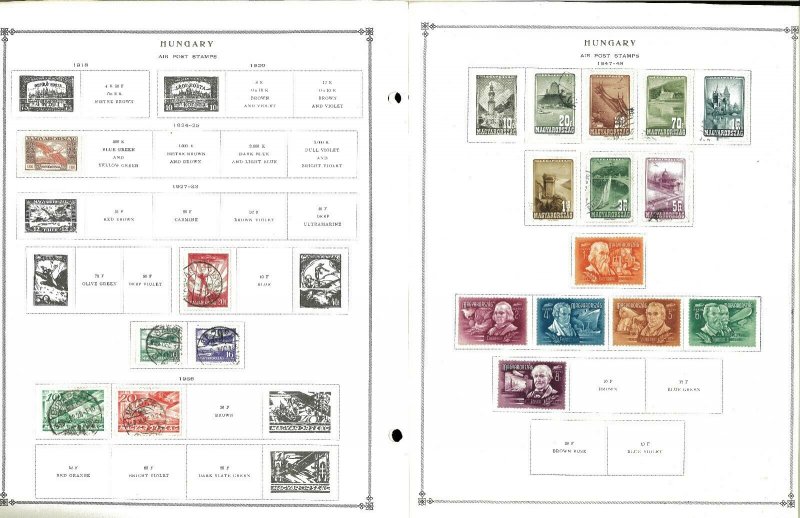 Hungary 1874-1967 M, U & CTO (mostly) Hinged on Scott International Pages.