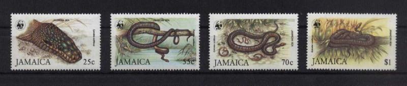 Jamaica Snakes/WWF 1984 Mi#591-594 MNH
