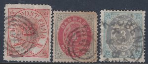 DENMARK #13,18,25 USED  SCV $33.00 STARTS @20% OF CAT VALUE