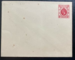 Mint Hong Kong Postal Stationery Envelope Red 4 Cents