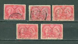 CANADA 1897 QV #51 SMALL LOT of (5)...CANCELLATIONS...MINOR FAULTS