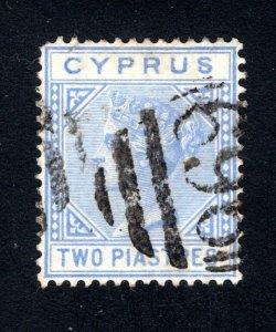 Cyprus, SC# 13,   VF, Used, 1881, 2pi ultramarine,   CV $37.50  .......1580012