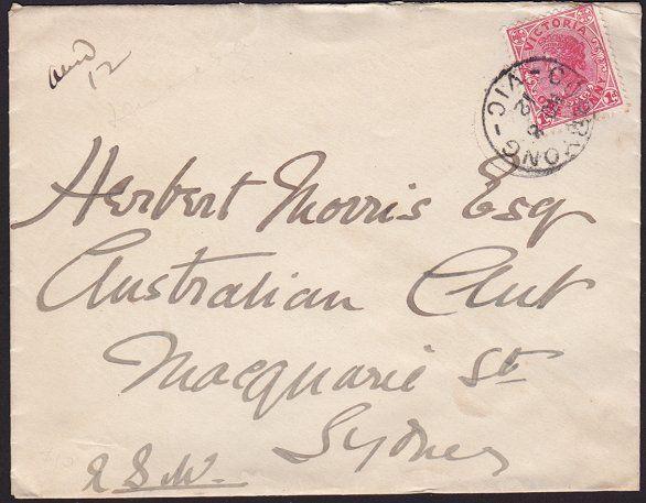 VICTORIA AUSTRALIA 1912 cover CORRYONG cds to Sydney........................7022