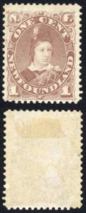 Newfoundland SG44b 1880 1c Red-brown Perf 12 M/Mint Cat 55 pounds