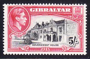 Gibraltar 1921 KGVI 5/- car & blk  VF/Mint(*)