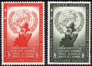 SC#29 & 30 3¢ & 8¢ United Nations: United Nations Day (1954) MNH