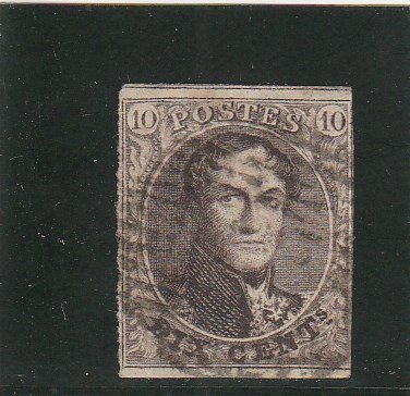 Belgium  Scott#  6  Used  (1851 King Leopold)