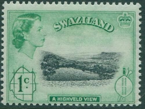 Swaziland 1961 SG79 1c black and green Highveld View QEII MLH