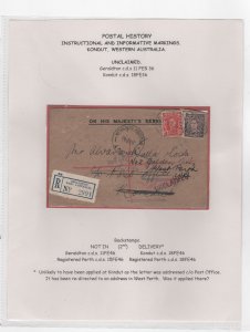 AUSTRALIA cover UNCLAIMED 1946 KONDUT  registered