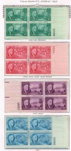 USA 927 - 938 -   Commemoratives/ 1945 - Plate Blocks -  MNH - F/VF CV$17.25