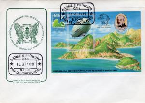 Sao Tome and Principe 1979 History of Aviation Graf Zeppelin/UPU SS Perf.FDC