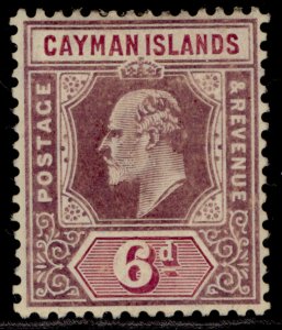 CAYMAN ISLANDS EDVII SG30, 6d dull purple & violet purple, M MINT. Cat £28.