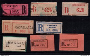 Ethiopia Eritrea Massaua Egypt Morocco XIX century registration labels BOB