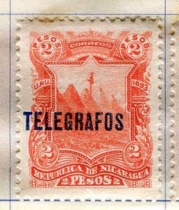 NICARAGUA; 1893 early classic TELEGRAFOS issue Mint hinged 2P. value