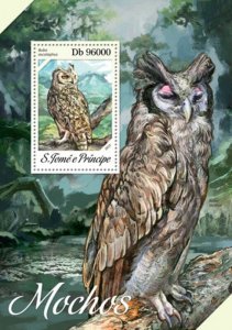 St Thomas 2013 Nocturnal Birds of Prey-Owls  Stamp S/S ST13608b